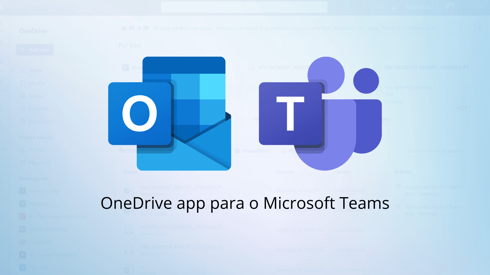 OneDrive app para o Microsoft Teams