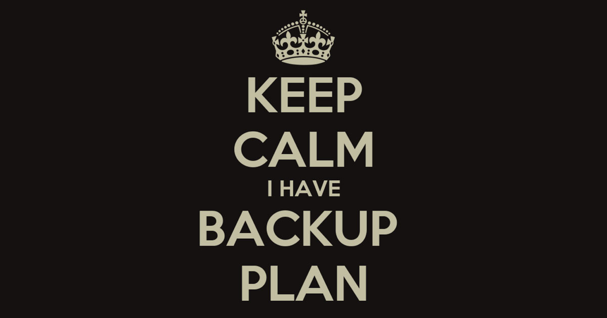 Tem um plano de backup?